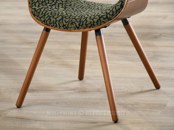 Designová jídelní židle SAROLTA - černá / zelená / ořech