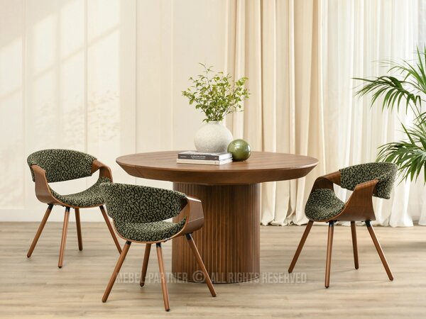 Designová jídelní židle SAROLTA - černá / zelená / ořech