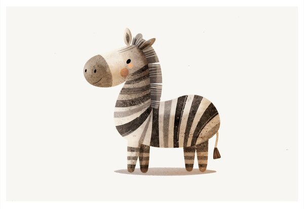 Obraz roztomilá kreslená zebra