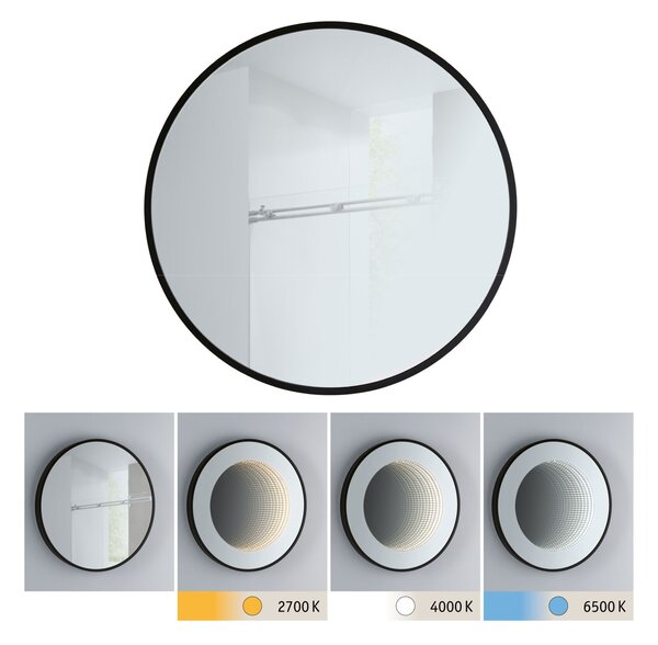 P 79561 LED zrcadlo s osvětlením Miro IP44 měnitelná bílá 230V 11,5W zrcadlo/černá mat - PAULMANN