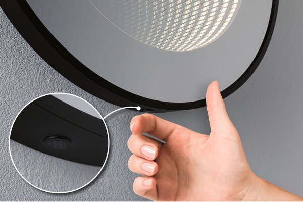 P 79561 LED zrcadlo s osvětlením Miro IP44 měnitelná bílá 230V 11,5W zrcadlo/černá mat - PAULMANN