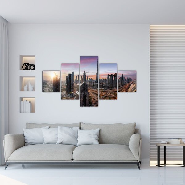 Obraz - Panorama Dubaje (125x70 cm)