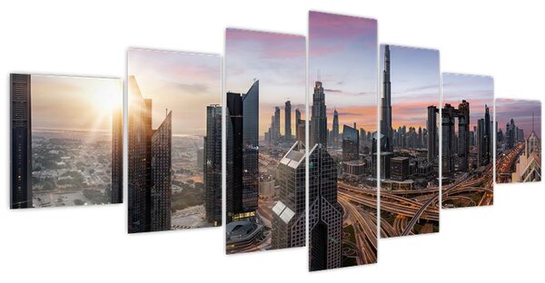 Obraz - Panorama Dubaje (210x100 cm)