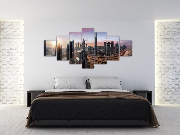 Obraz - Panorama Dubaje (210x100 cm)