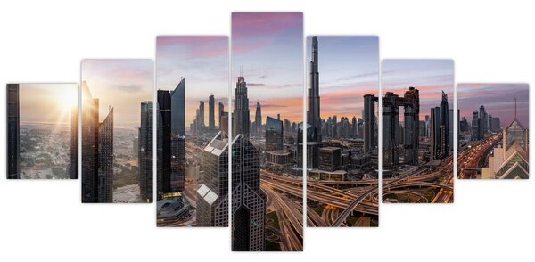 Obraz - Panorama Dubaje (210x100 cm)