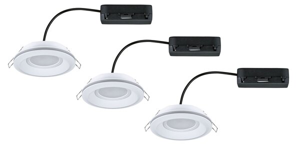 P 92248 LED vestavné svítidlo Sormus 3ks sada IP65 kruhové 100mm 3x4,8W / 1,5W / 230V 3000K bílá - PAULMANN