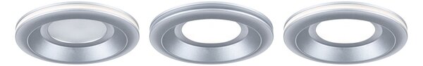 P 92250 LED vestavné svítidlo Sormus 3ks sada IP65 kruhové 100mm 3x4,8W / 1,5W / 230V 3000K matný chrom - PAULMANN