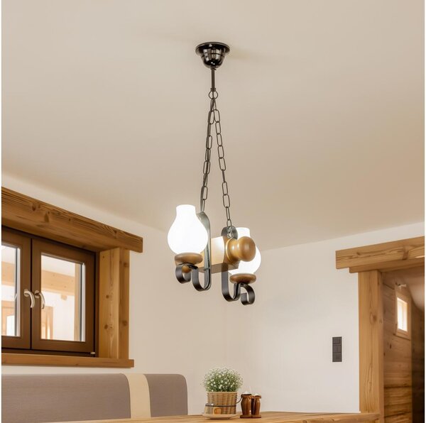 Brilagi - Lustr na řetězu RUSTIC 2xE14/40W/230V buk/ořech
