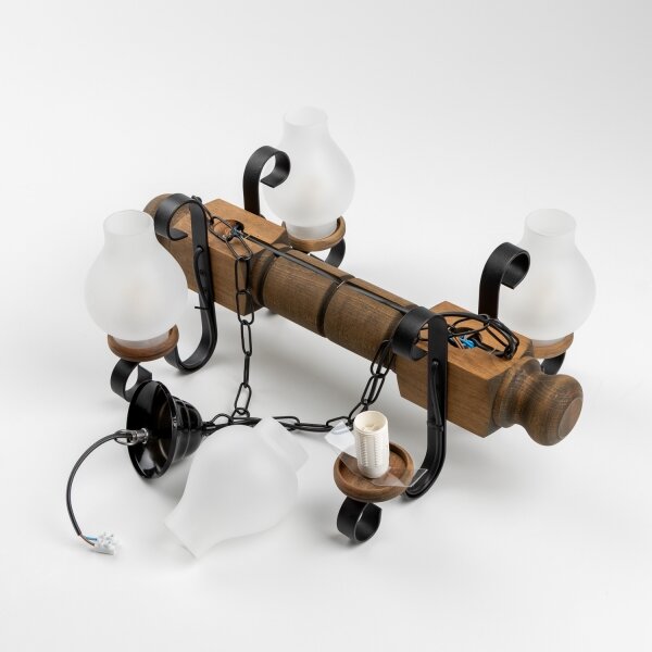 Brilagi - Lustr na řetězu RUSTIC 4xE14/40W/230V buk