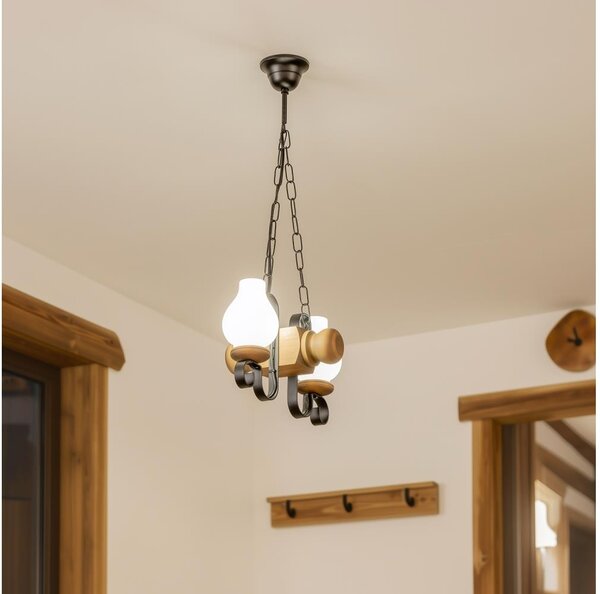 Brilagi - Lustr na řetězu RUSTIC 2xE14/40W/230V buk