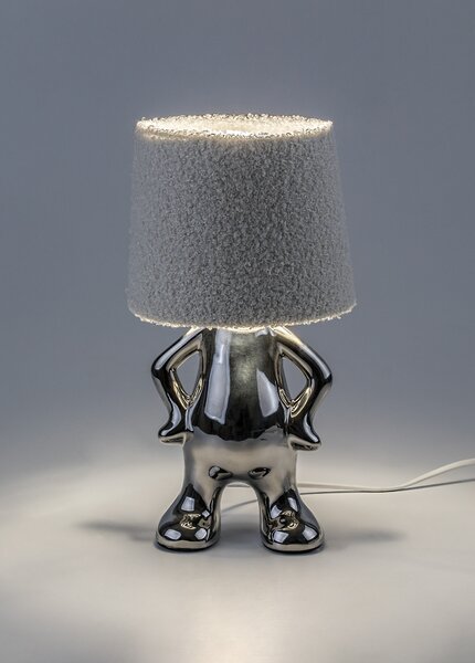 Stolní lampa SMURFY krémová/stříbrná