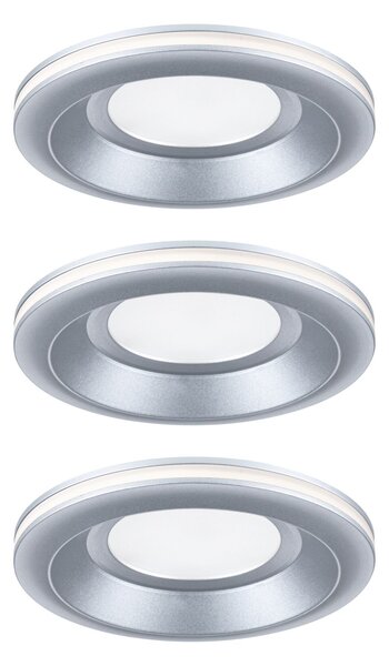P 92250 LED vestavné svítidlo Sormus 3ks sada IP65 kruhové 100mm 3x4,8W / 1,5W / 230V 3000K matný chrom - PAULMANN