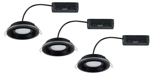 P 92252 LED vestavné svítidlo Sormus 3ks sada IP65 kruhové 100mm 3x4,8W / 1,5W / 230V 3000K černá - PAULMANN