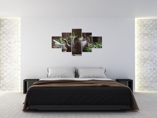 Obraz - Konvička s rozmarýnem (125x70 cm)