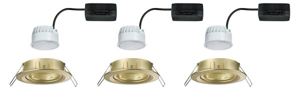 P 92404 LED vestavné svítidlo Nova Coin 3ks sada kruhové 84mm 50° Coin 3x6W 230V 2700K zlatá mat - PAULMANN