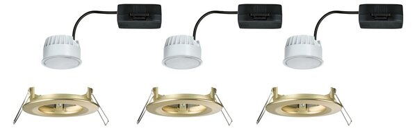P 92405 LED vestavné svítidlo Nova Coin základní sada nevýklopné IP44 kruhové 78mm Coin 3x6W 230V 2700K zlatá mat - PAULMANN