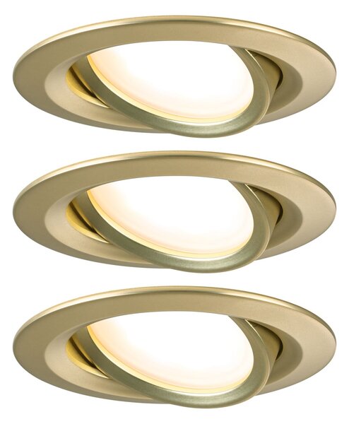 P 92404 LED vestavné svítidlo Nova Coin 3ks sada kruhové 84mm 50° Coin 3x6W 230V 2700K zlatá mat - PAULMANN