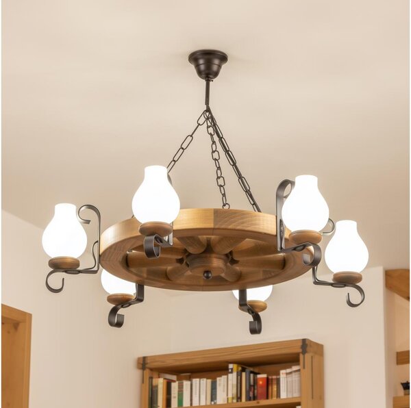 Brilagi - Lustr na řetězu ROATA 6xE14/40W/230V pr. 70 cm buk