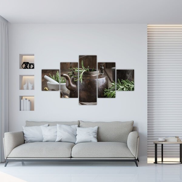 Obraz - Konvička s rozmarýnem (125x70 cm)