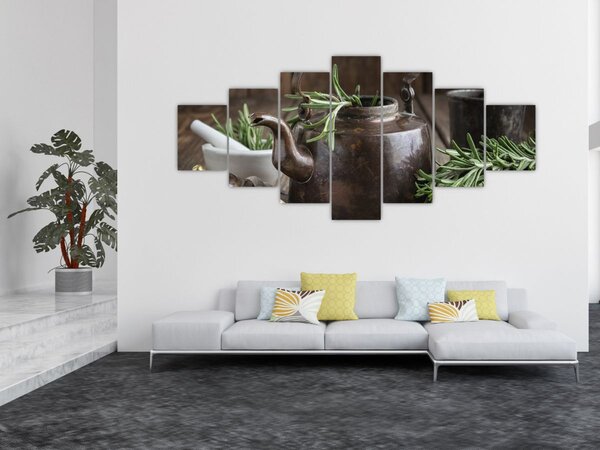 Obraz - Konvička s rozmarýnem (210x100 cm)