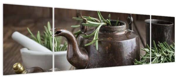 Obraz - Konvička s rozmarýnem (170x50 cm)