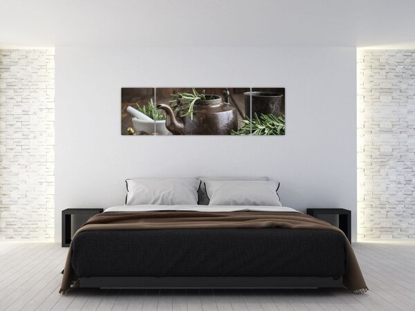 Obraz - Konvička s rozmarýnem (170x50 cm)
