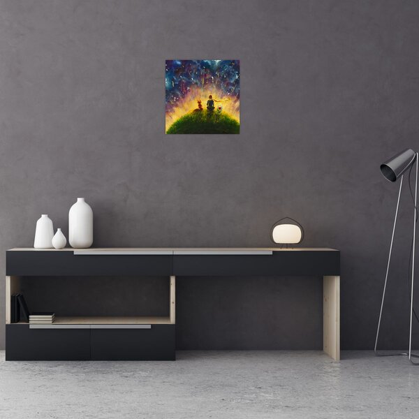 Obraz - Malý princ a liška (30x30 cm)