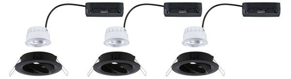 P 92457 LED vestavné svítidlo Nova Coin 3ks sada kruhové 84mm 50° 3x2,8W 230V 4000K černá mat - PAULMANN