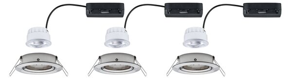 P 92456 LED vestavné svítidlo Nova Coin 3ks sada kruhové 84mm 50° 3x2,8W 230V 4000K kov kartáčovaný - PAULMANN
