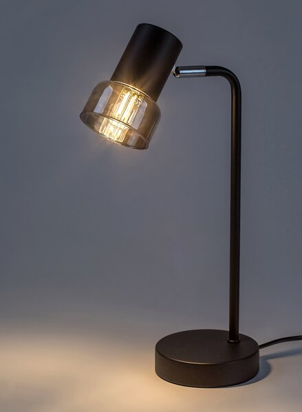 Stolní lampa HATICE 4 černá/tónované sklo