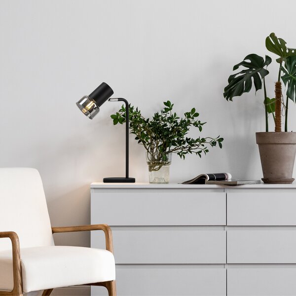 Stolní lampa HATICE 4 černá/tónované sklo