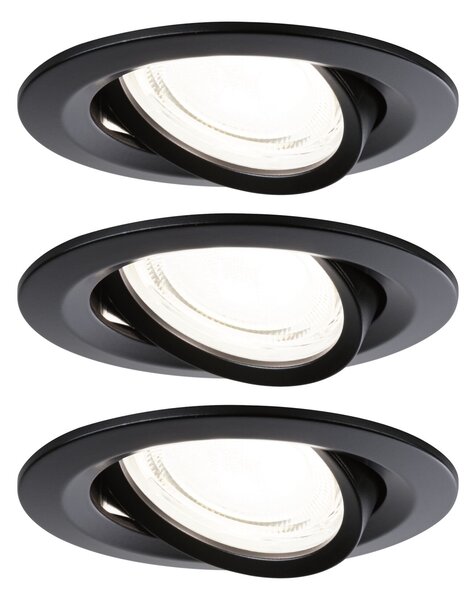 P 92457 LED vestavné svítidlo Nova Coin 3ks sada kruhové 84mm 50° 3x2,8W 230V 4000K černá mat - PAULMANN