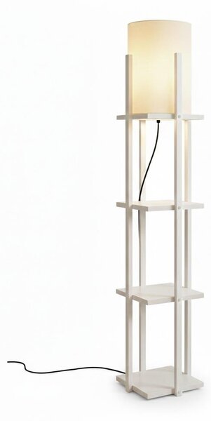 Stojací lampa s poličkami NORA 1xE27/40W/230V bílá