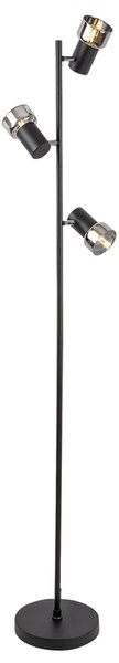 Stojací lampa HATICE 5 černá/tónované sklo