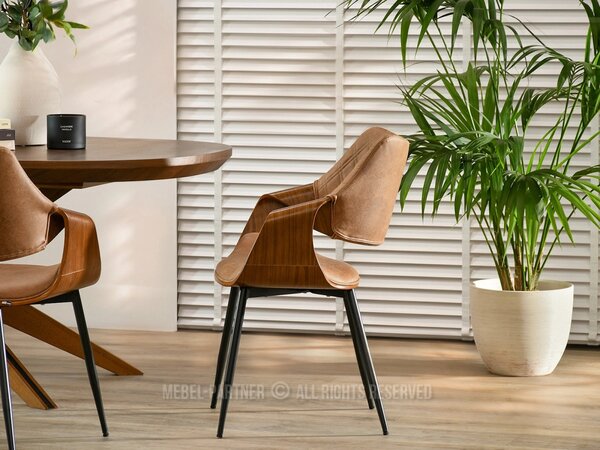 Designová jídelní židle NENET - hnědá / ořech / černá