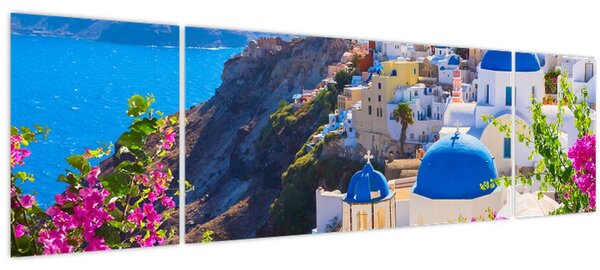 Obraz - Santorini, Řecko (170x50 cm)
