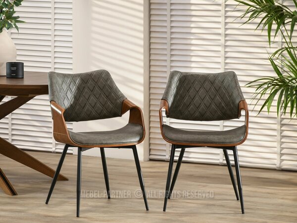 Designová jídelní židle NENET - zelená / ořech / černá
