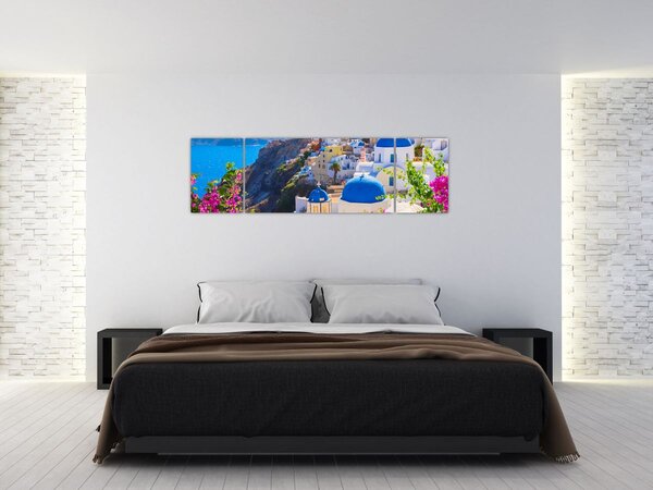 Obraz - Santorini, Řecko (170x50 cm)