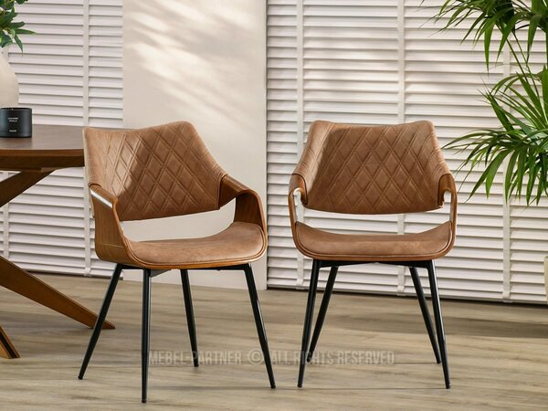 Designová jídelní židle NENET - hnědá / ořech / černá