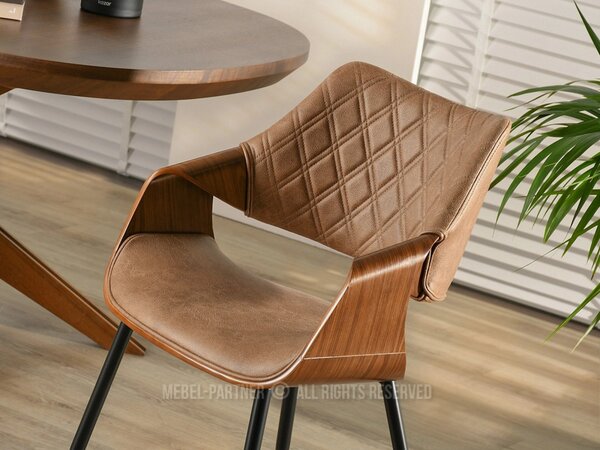 Designová jídelní židle NENET - hnědá / ořech / černá