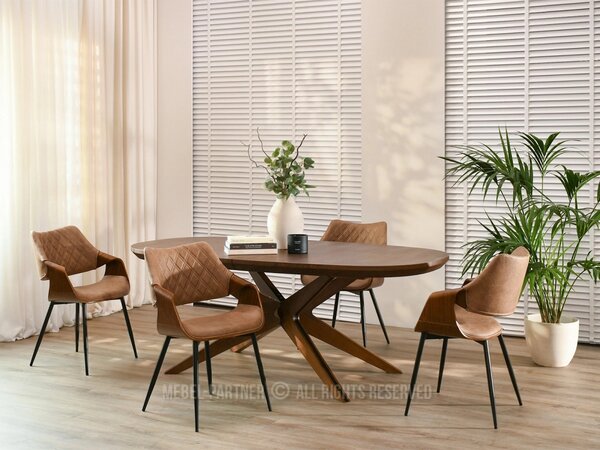 Designová jídelní židle NENET - hnědá / ořech / černá