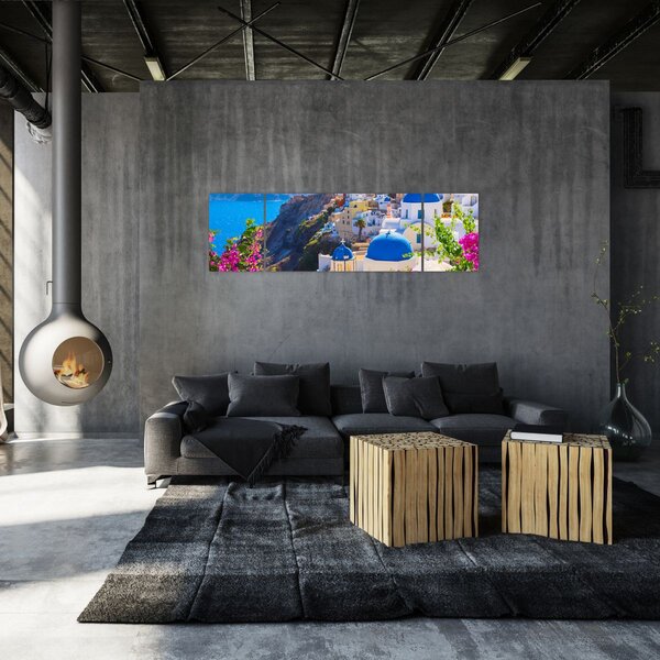 Obraz - Santorini, Řecko (170x50 cm)