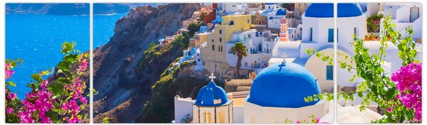 Obraz - Santorini, Řecko (170x50 cm)
