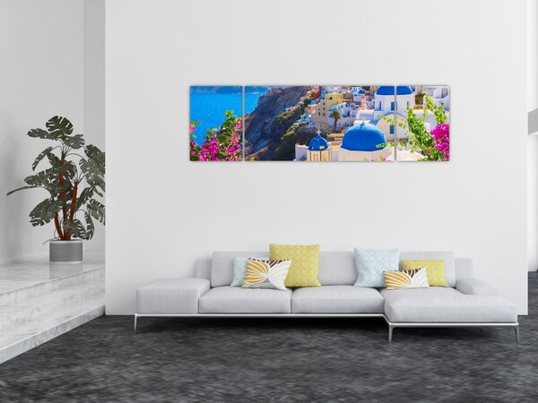 Obraz - Santorini, Řecko (170x50 cm)