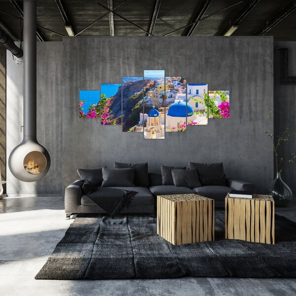 Obraz - Santorini, Řecko (210x100 cm)