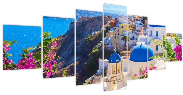 Obraz - Santorini, Řecko (210x100 cm)
