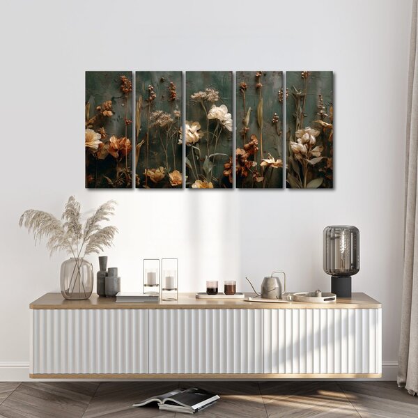5-dílný obraz květinová harmonie