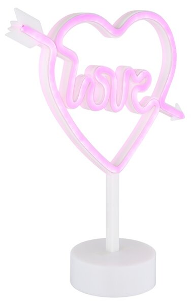Stolní LED lampa ARMOR bílá/růžová