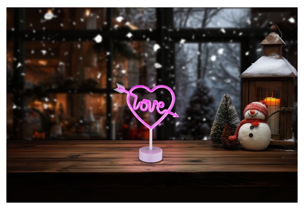 Stolní LED lampa ARMOR bílá/růžová