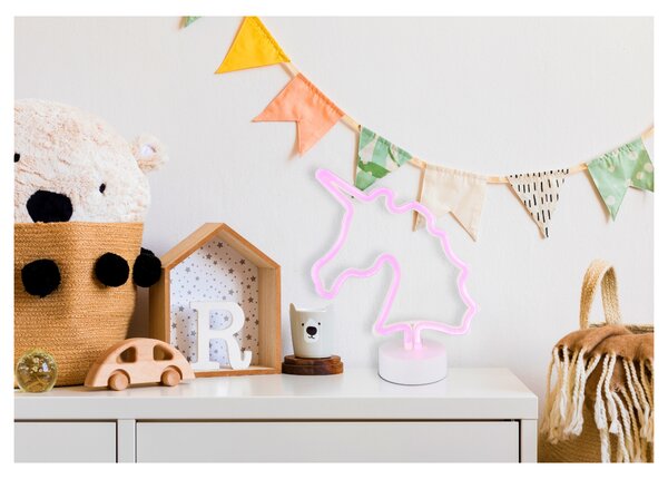 Stolní LED lampa UNICORN II bílá/růžová